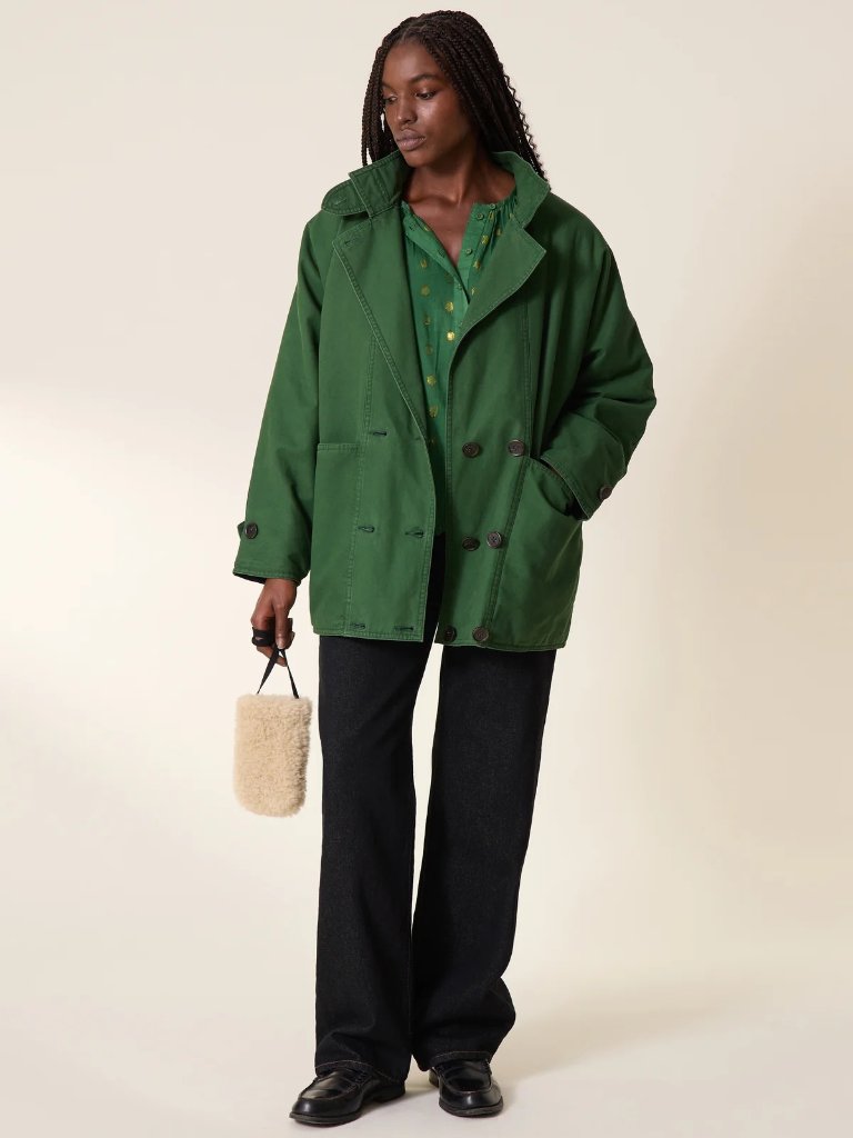 New Leon & Harper Women's Coat Viktor Pln Size M Green